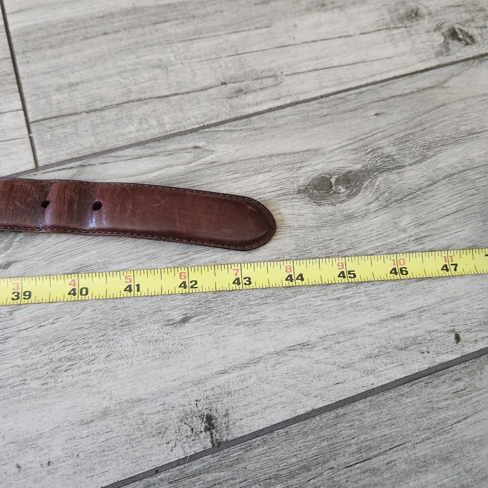 Fossil Belt Brown Leather Brass Buckle 38
